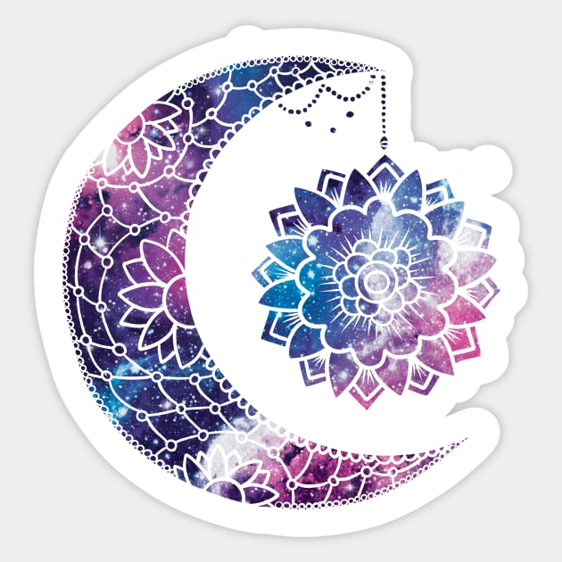 Cosmic Crescent Moon Sticker by SpicyNoodle